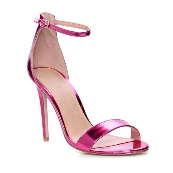 NWOT Metallic Pink Stiletto Heels Size - Picture 4 of 10